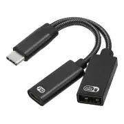 USB C to OTG USB Adapter and Type C 60W PD Fast Charging Cable 2 in 1 Black