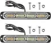 MAX COOL 2 Pack 48 LED LED Strobe Warning Lights Amber Strobe Warning Emergency Flashing Light Caution Construction Hazard Light Bar for Car Truck Van Off Road Vehicle ATV SUV