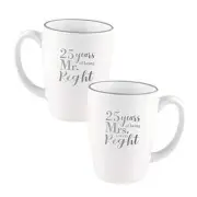Mug Set / Mr. And Mrs. Always Right Coffee Mug Set / 25 Years 25th Anniversary