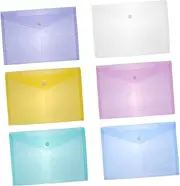 Gatuida 30Pcs Snap Button File Pouch Transparent Document Storage Organizer for Office School Plastic Document Wallets for Papers Stationery