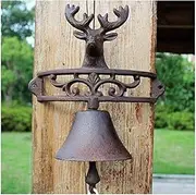Cast Iron Hanging Doorbell Vintage Style Large Cast Iron Dinner Retro Hand Bell Decoration Fashion Wall Hanging Wind Chime Garden