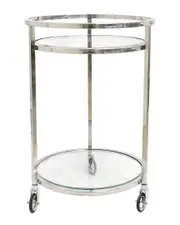 Pasargad Home Blake Lucite & Stainless Steel Serving Table