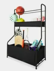 3 Tier Sports Gym Equipment Storage Stand Football Cricket Bats Tennis Netball
