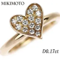 在飛比找Yahoo!奇摩拍賣優惠-MIKIMOTO 18k金 750 玫瑰金 天然鑽石戒指 愛