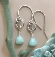 Natural Amazonite Oxidized Silver Handcrafted Sundance Charm Artisan Earrings