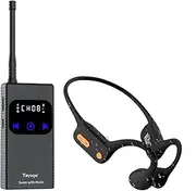 Tayogo Swimming Headphones for Spotify, Audible Bluetooth Bone Conduction Headphones with Transmitter, Swimming Coach Communicator Combo