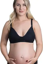 [New Beginnings] Diamond Breastfeeding Bra for Steady and Gently Support with Wire-Free Frame & Seamless Soft Cups, Black, Extra Large