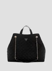GUESS Women's Eco Black Giully Large Tote Bag