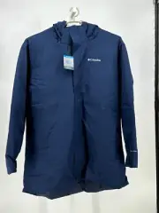 Columbia Mens Blizzard Fighter Jacket 3X Blue Omni-Tech Hooded Insulated WS0845