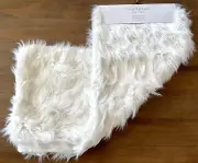 Isaac Mizrahi Christmas Holiday White Shaggy Faux Fur Furry Table Runner 72" NEW