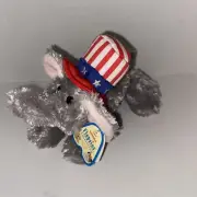 NWT Aurora Flopsies GOP Elephant Plush Small 5" Stuffed Toy Election Gift Flag