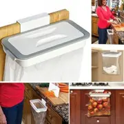 Cupboard Door Back Hanging Trash Rack Kitchen Garbage Rubbish Bag Cabinet Shelf White Rubbish Bins