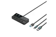 Vention 5-in-1 USB 3.0 Hub with Individual Power Switches - Black USB 3.0 to USB