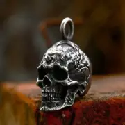 Men Biker Punk Skull Titanium Pendant With Chain Stainless Steel Necklace Gift