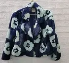 New Gorman Rose Float Faux Comfy Jacket Blue/Green Size 16