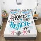 I love the Sea Beach Bed Decor Fitted Sheet Set Single/Double/Queen/King Size