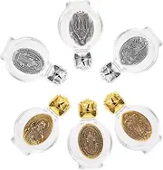 6Pcs Refillable Perfume Dispenser Small Glass Container with Religious Theme Design for Essential Oils and Toner Travel for Pocket Handbag