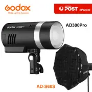 Godox AD300Pro TTL HSS Outdoor Flash Strobe Light + AD-S60S Grid SoftBox