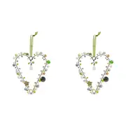 2x LVD Beaded Heart Tranquil Decorative Hanging Sculpture Ornament Home Decor