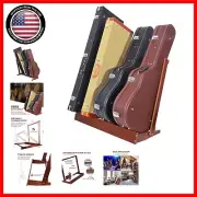 Portable Folding Guitar Case Rack - Elegant Beech Wood Stand for Home & Studio