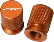 2pcs Motorcycle CNC Aluminum Tire Valve Air Port Stem Cover Caps CRF250X CRF450R CRF450X CRF450RX CRF250L/M CRF 250(Orange)