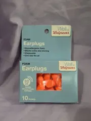 Walgreens Foam Earplugs 10 Pairs - Hypoallergenic Noise Reduction Disposable