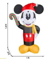 NEW Gemmy Disney Holiday Magic Mickey Mouse Christmas Santa Claus Inflatable