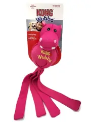 Kong Wubba Friends Ballistic XL Hippo Squeaky Dog Fetch & Tug Toy