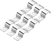 uxcell 20 Pcs Pipe Strap, 304 Stainless Steel Pipe Support Strap Fit for 1/2in(12mm) Tube Strap Tension Clip with 1 Hole 6mm Height for Continuous Pipes EMT Conduit or Pipe Fixing