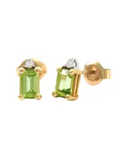 14K 0.93 ct. tw. Diamond & Peridot Studs