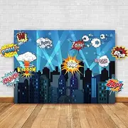 Superhero Cityscape Photography Backdrop and Studio Props DIY Kit. Great as Super Hero City Photo Booth Background ? Birthday Party and Event Decorations