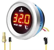 zolyet 52mm Water Temperature Gauge Car Digital Meter Display 9-36V with Temperature Sensor Alarm Function Black