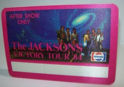 The Jacksons Victory Tour Backstage Pass 1984 Original Otto Cloth Michael Pink
