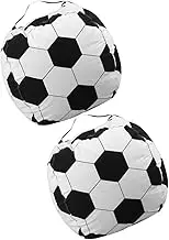 CRILSTYLEO 2pcs Giant Plush Toy Storage Bag Large Soccer Bean Bag Organizer for Kids' Room Household Toy Storage Pouch Bean Cover