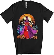 [CUTEBUNNYSTORE] Bowling Snowman Witch; Humorous Halloween Costume Ball Sport Playing Player; Family Group Unisex T-Shirt