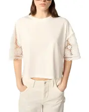 Maje Crochet Sleeve Tee
