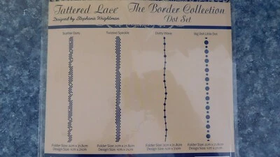 THE BORDER COLLECTION- DOT SET - 4 Embossing Borders x TATTERED LACE 21cm long