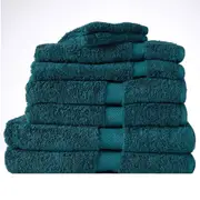 8pc Canningvale Royal Splendour Home Decor Bathroom Towel Set Azzurrite Teal