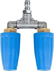 Pressure Washer Double Turbo Nozzle 2 mm Hole 4-6GPM 4000PSI Pressure Washer Rotating Tip with 1/4 Inch Quick Connector for Garden Concrete Car Floors Driveways