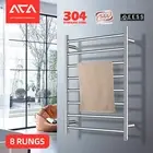Stainless Steel Electric Heated Towel Rail Rack Ladder Warmer 8 Round Bar Silver
