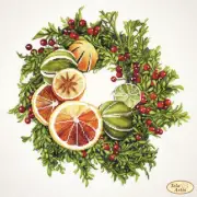 DIY Bead Embroidery Kit or Scheme Citrus Wreath Beadwork Beaded Craft Set