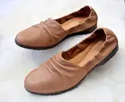 Clarks Jenette Ruby Praline Leather Flats Women's Size 10 Ballerina Shoes, NEW