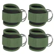 4Pcs Ankle Strap for Cable Machine, Gym Cable Kickback Ankle Wrap, Dark Green