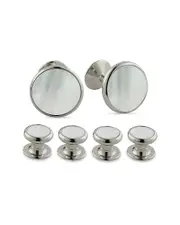 David Donahue Mother Of Pearl Inlay Stud & Cufflink Set