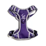 NRL Melbourne Storm Pet Dog No Pull Canvas/D-Ring Harness Adjustable Vest L