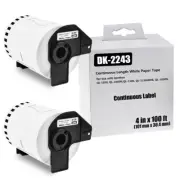2Rolls Continuous Label DK-2243 For Brother QL1060N Permanent Frame 101mmx30.4m