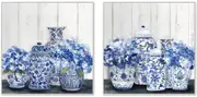 Hampton Blue Jars Canvas Wall Art