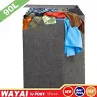 Laundry Basket Dirty Washing Clothes Storage Folding Bin Bag Hamper With Lid XLL