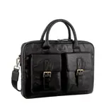 Pierre Cardin Leather 15" Multi-Compartment Laptop Bag (Black)