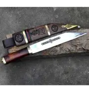 Hand Forged Carbon Steel 10" Blade Seax knife Full Tang For Hunting & Camping
